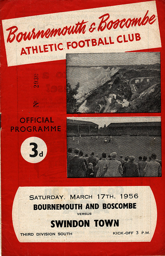 <b>Saturday, March 17, 1956</b><br />vs. Bournemouth and Boscombe Athletic (Away)